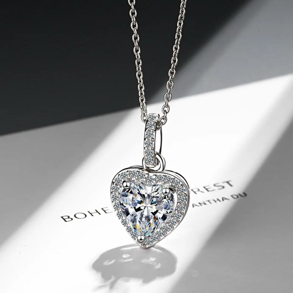 Sterling Silver Heart Pendant Necklace for Valentines Day Gift NWT